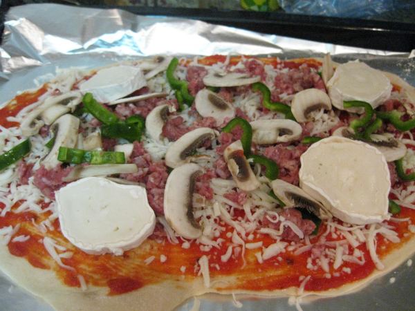 pizza de carne Pizza casera.