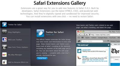 Apple Safari 5 Extensiones