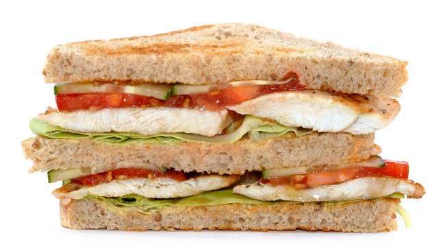 Informacion nutricional de un sandwich
