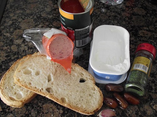 ingredientes_receta DSCF5558 AB Torradas rústicas de embutido de pavo, queso y dátiles