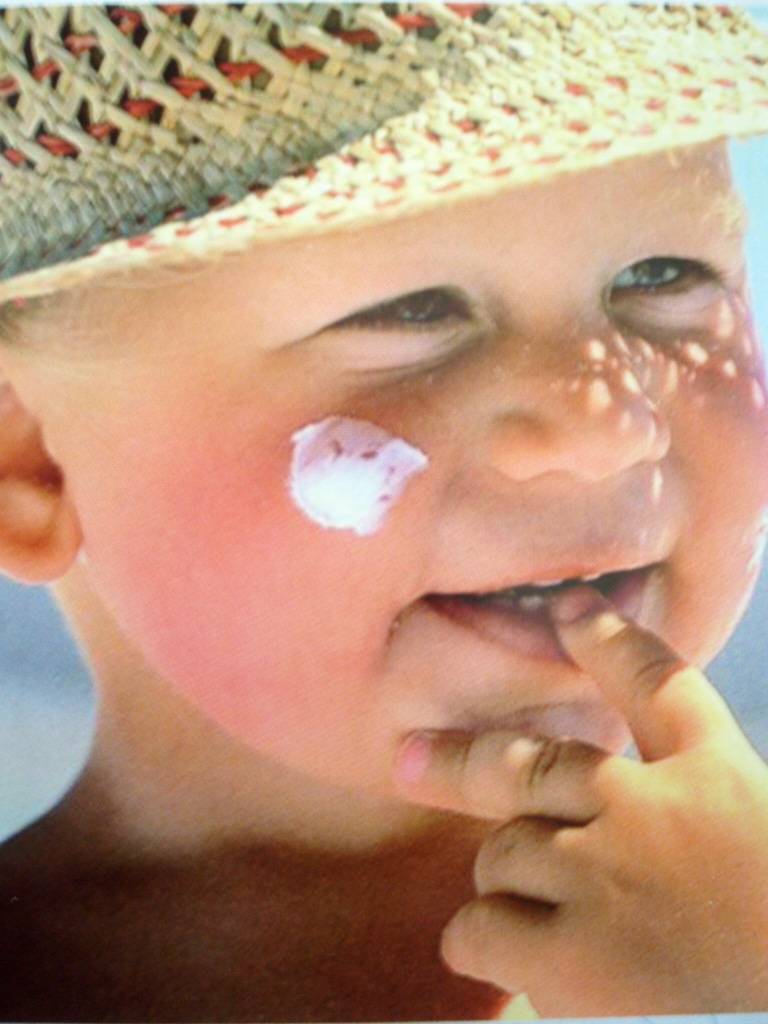 Bronceador rostro bebés