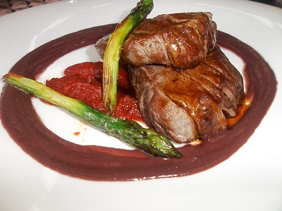 Solomillo de vaca con una mermelada de tomate
