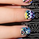 Uñas decorada ondas