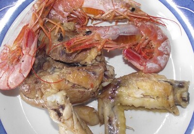 Pollo con Gambas a la Cerveza Pollo con Gambas a la Cerveza