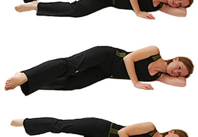 Ejercicios método Pilates: patadas laterales Ejercicios método Pilates: patadas laterales