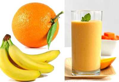 Zumo de naranja y plátano Zumo de naranja y plátano