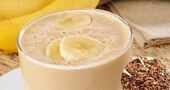 Batido para el colesterol de linaza y plátano Batido para el colesterol de linaza y plátano