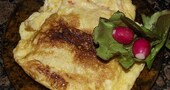 Tortilla de pan con tomate y jamón Tortilla de pan con tomate y jamón