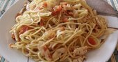 Espaguetis con pollo y tomate natural, receta saludable Espaguetis con pollo y tomate natural, receta saludable