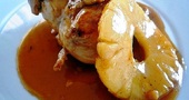 Pollo con salsa de piña y miel Pollo con salsa de piña y miel
