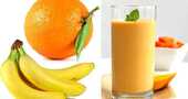 Zumo de naranja y plátano Zumo de naranja y plátano
